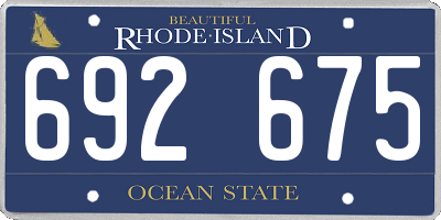 RI license plate 692675