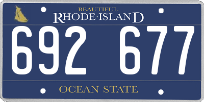 RI license plate 692677