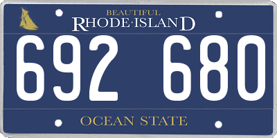 RI license plate 692680