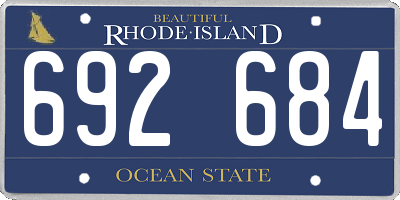 RI license plate 692684