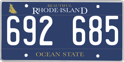 RI license plate 692685
