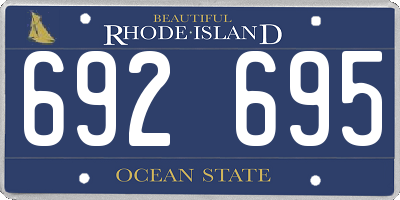 RI license plate 692695