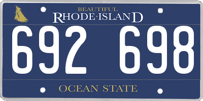 RI license plate 692698