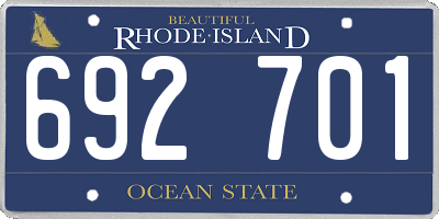 RI license plate 692701