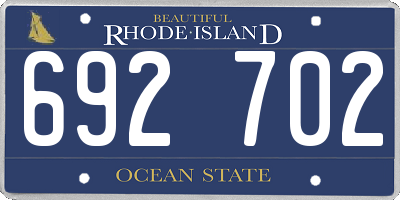 RI license plate 692702