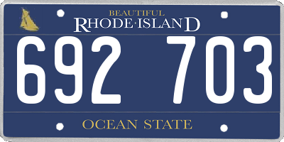 RI license plate 692703