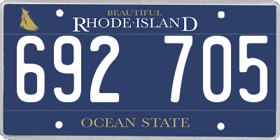 RI license plate 692705