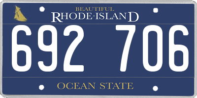 RI license plate 692706