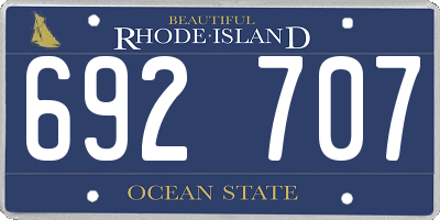 RI license plate 692707