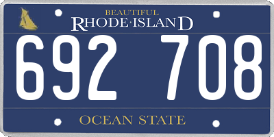 RI license plate 692708