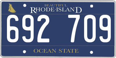 RI license plate 692709