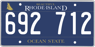 RI license plate 692712