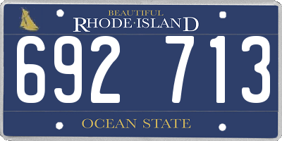 RI license plate 692713