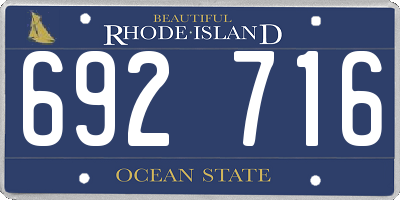 RI license plate 692716