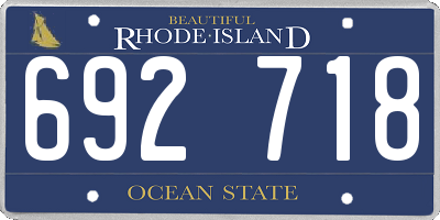 RI license plate 692718