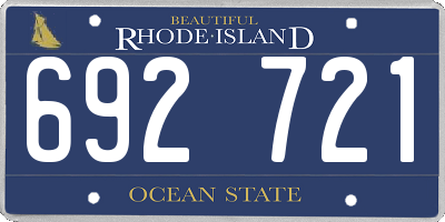 RI license plate 692721