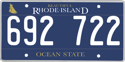 RI license plate 692722