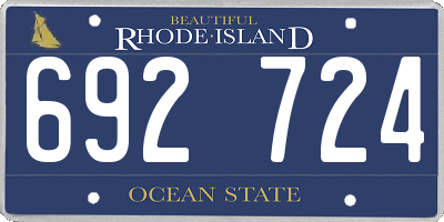 RI license plate 692724