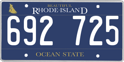 RI license plate 692725