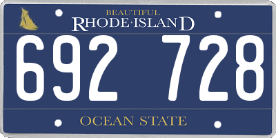 RI license plate 692728