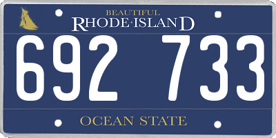 RI license plate 692733