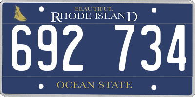 RI license plate 692734
