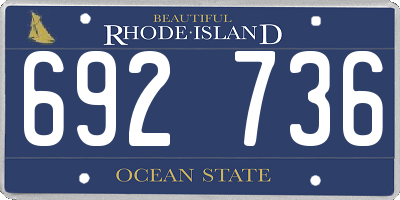 RI license plate 692736