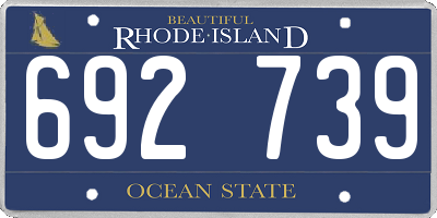 RI license plate 692739