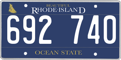 RI license plate 692740