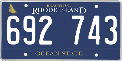 RI license plate 692743