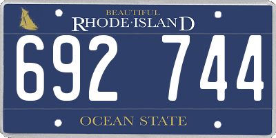 RI license plate 692744