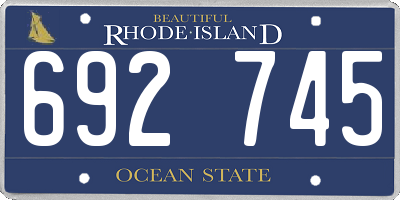 RI license plate 692745