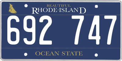 RI license plate 692747