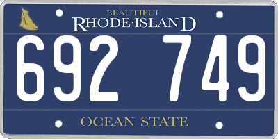 RI license plate 692749