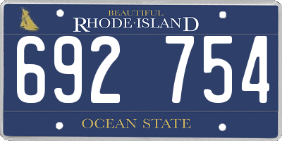 RI license plate 692754