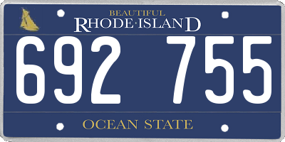 RI license plate 692755