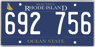RI license plate 692756