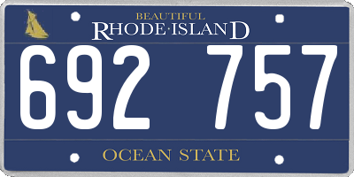 RI license plate 692757