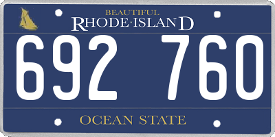 RI license plate 692760