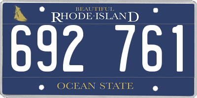RI license plate 692761