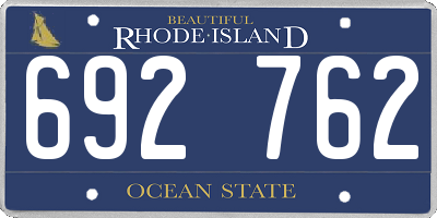 RI license plate 692762