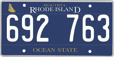 RI license plate 692763