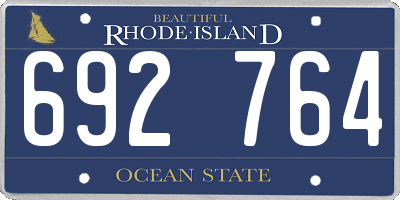 RI license plate 692764