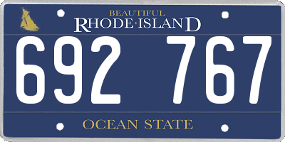 RI license plate 692767