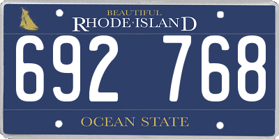 RI license plate 692768