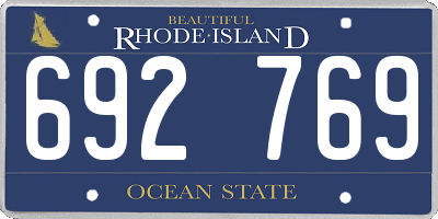 RI license plate 692769