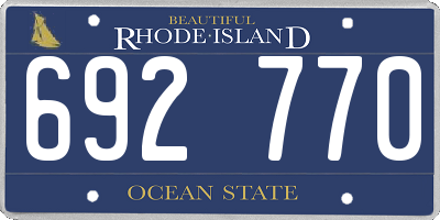 RI license plate 692770