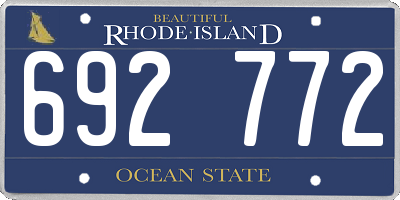 RI license plate 692772