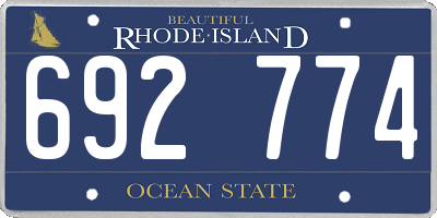 RI license plate 692774
