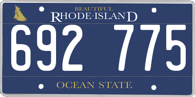 RI license plate 692775